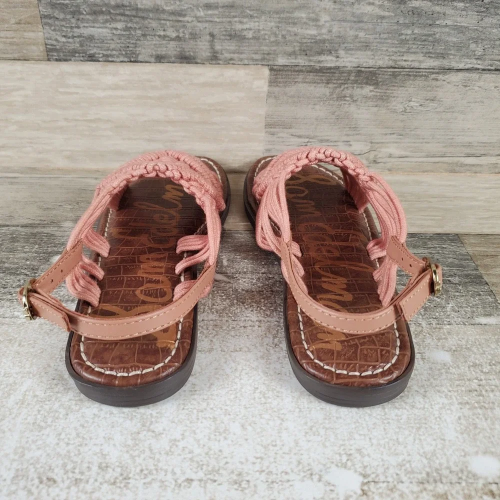 Sam Edelman Gus Kids Sandals Sz 2 Pink Braided‎ Fabric Upper Adjustable Strap